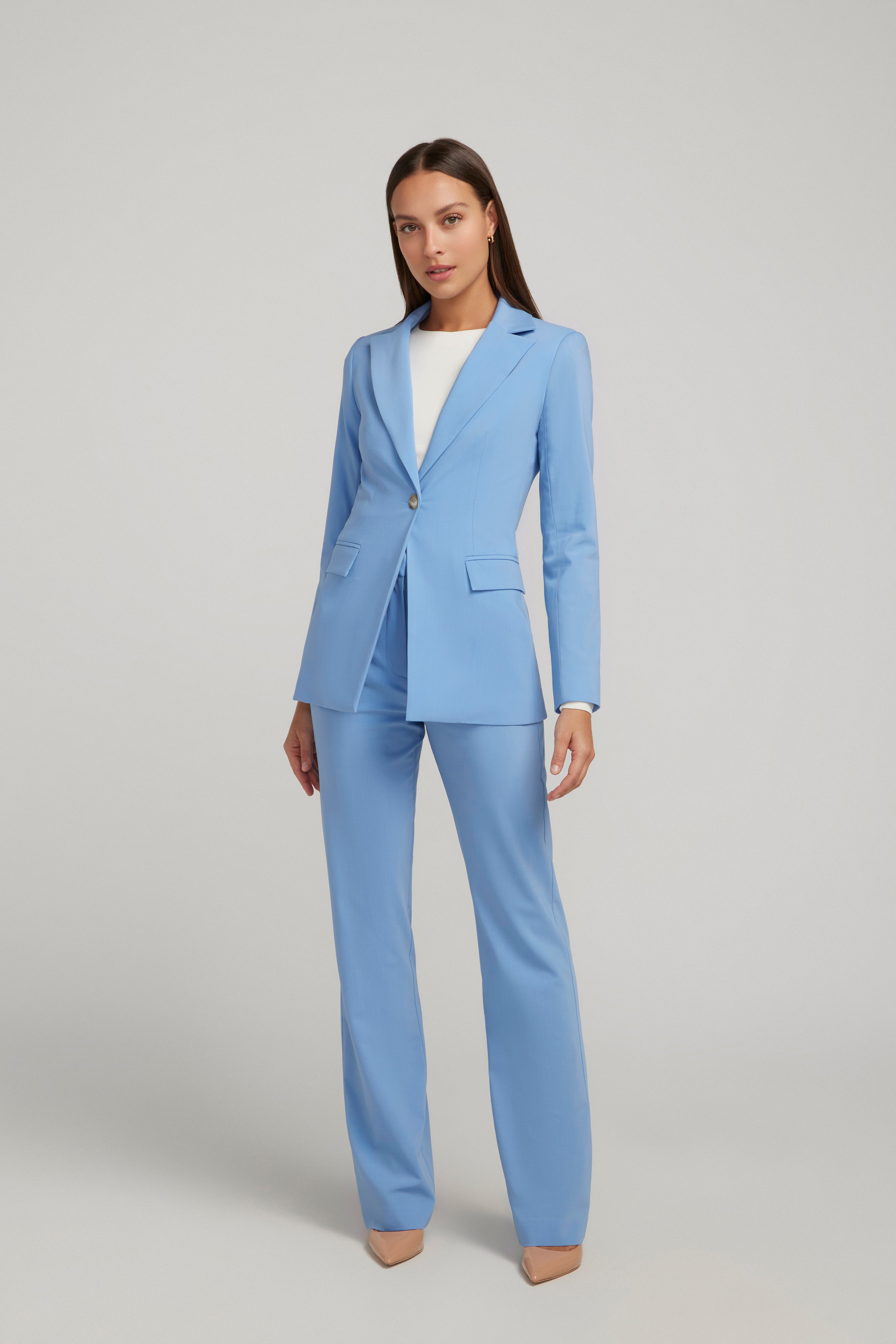 LONGLINE TROUSER SET BLUEBELL