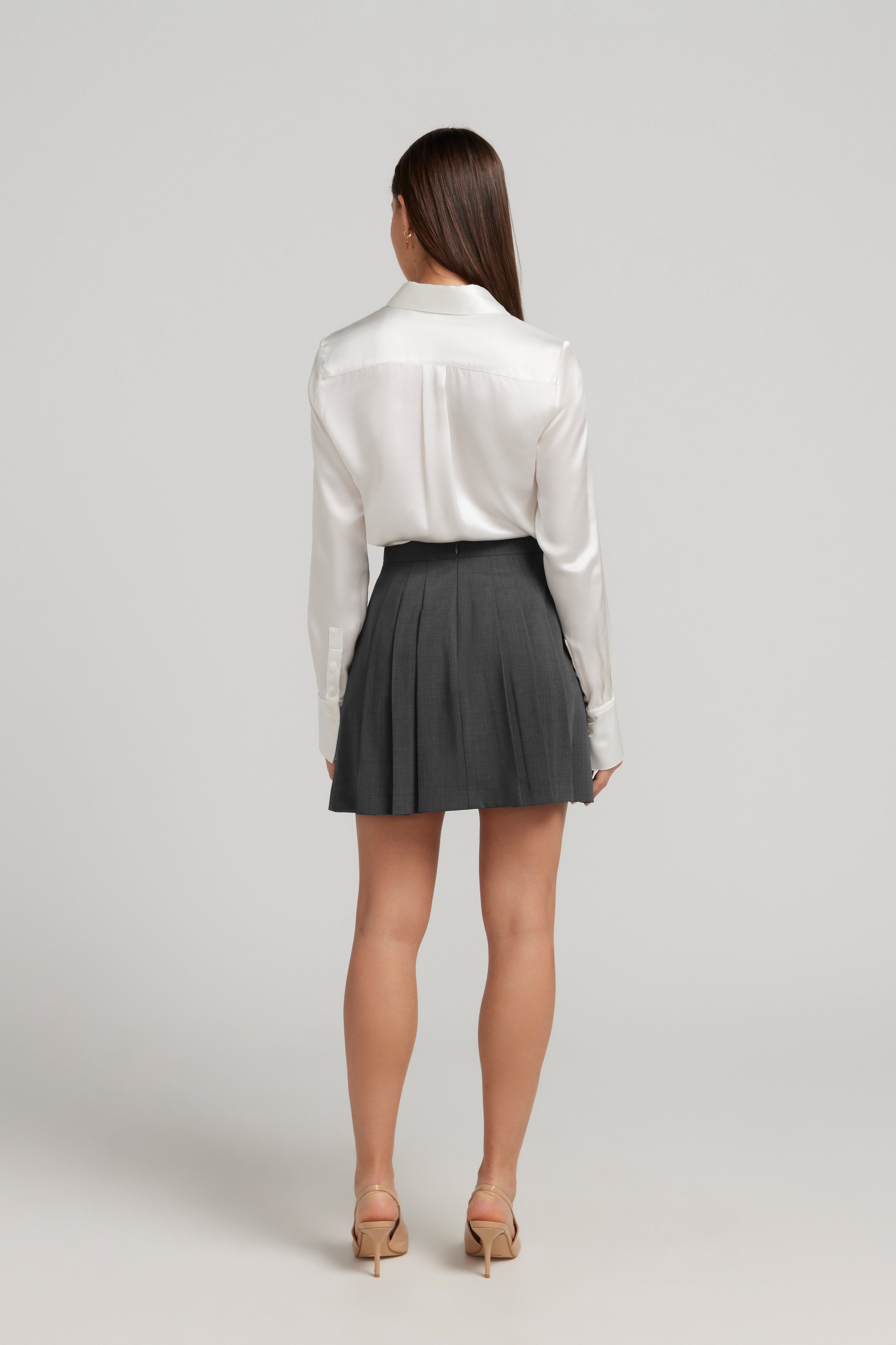 PLEAT SKIRT GREY