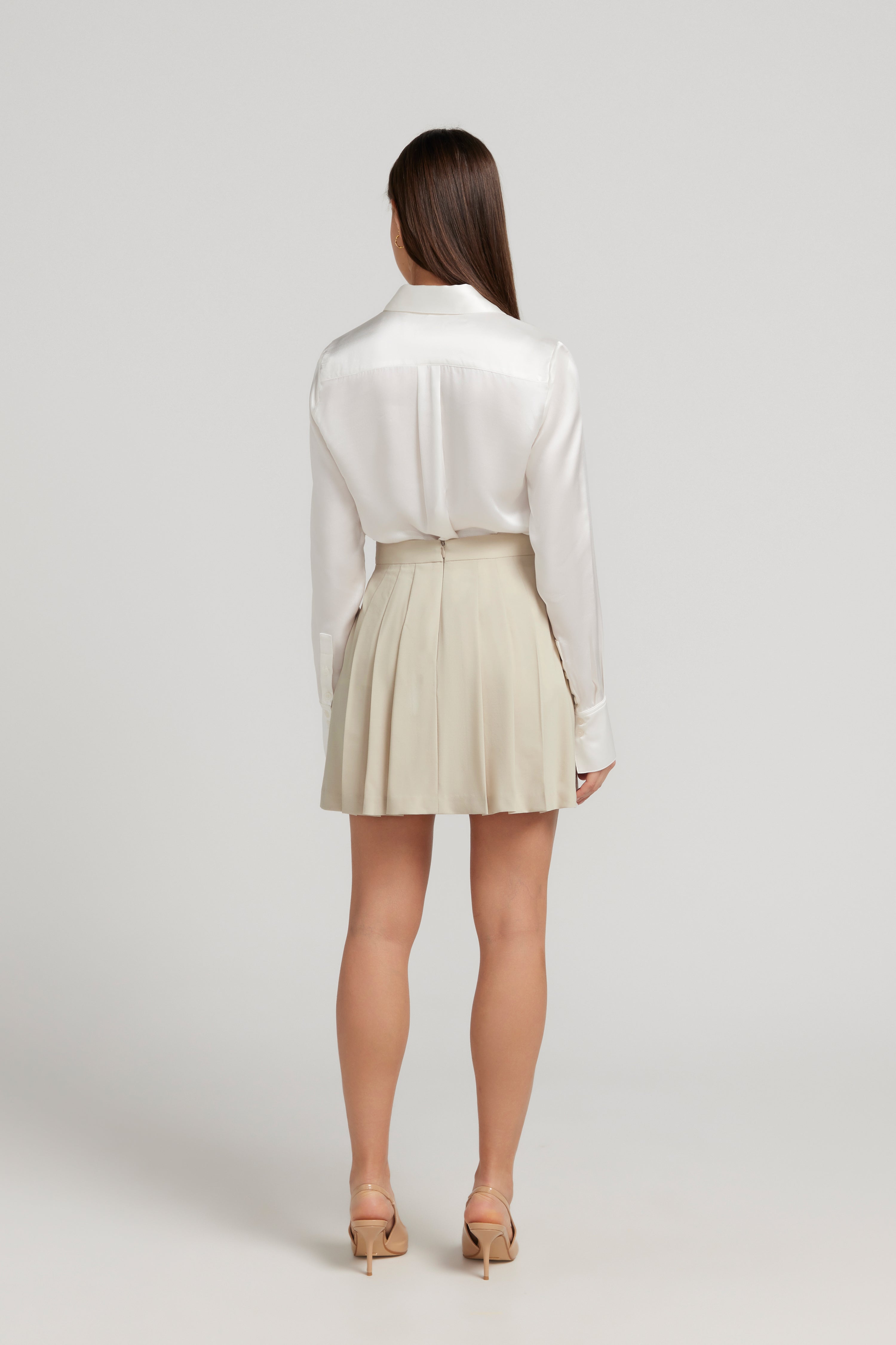 PLEAT SKIRT SET LATTE