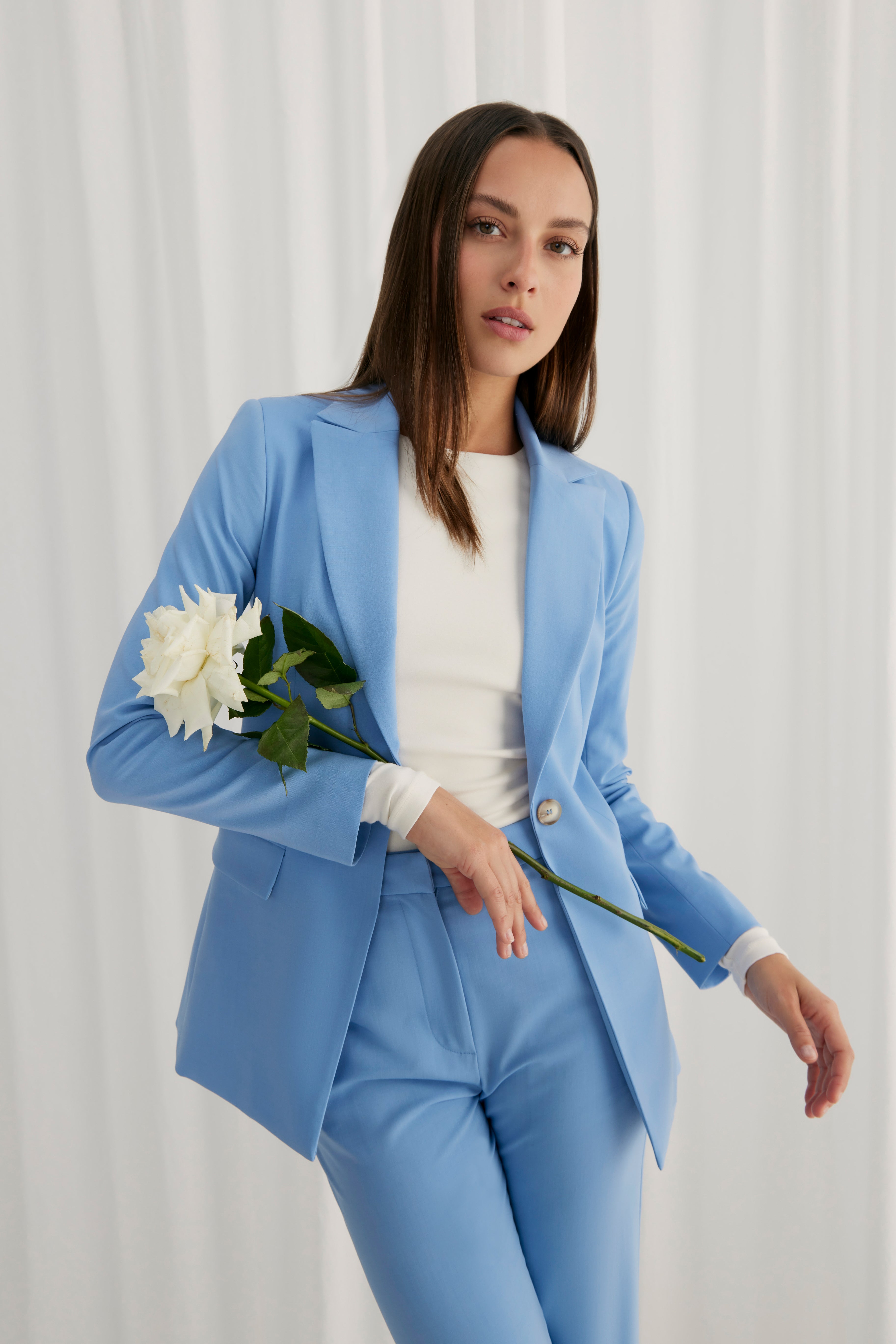 LONGLINE TROUSER SET BLUEBELL