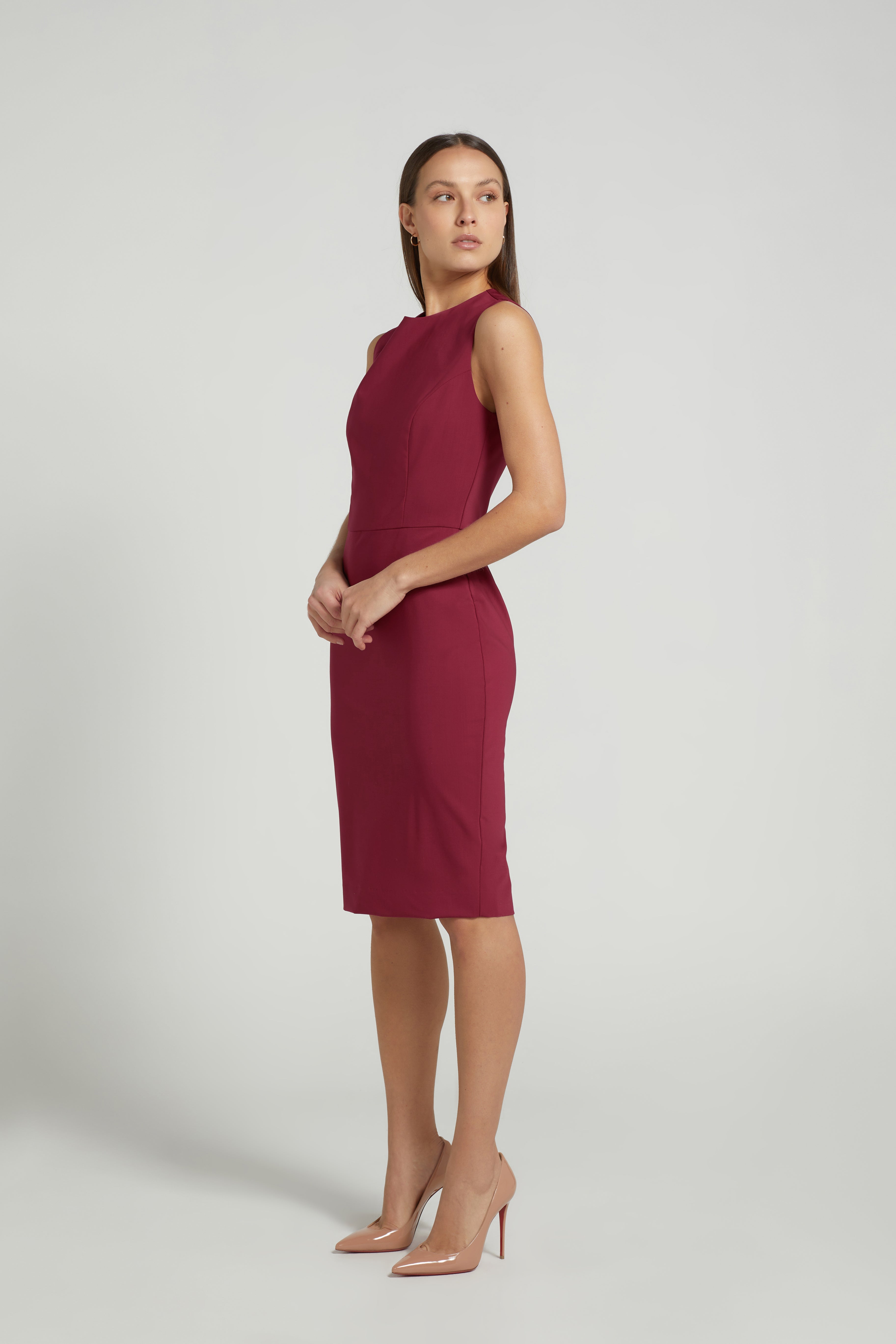PENCIL DRESS POMEGRANATE