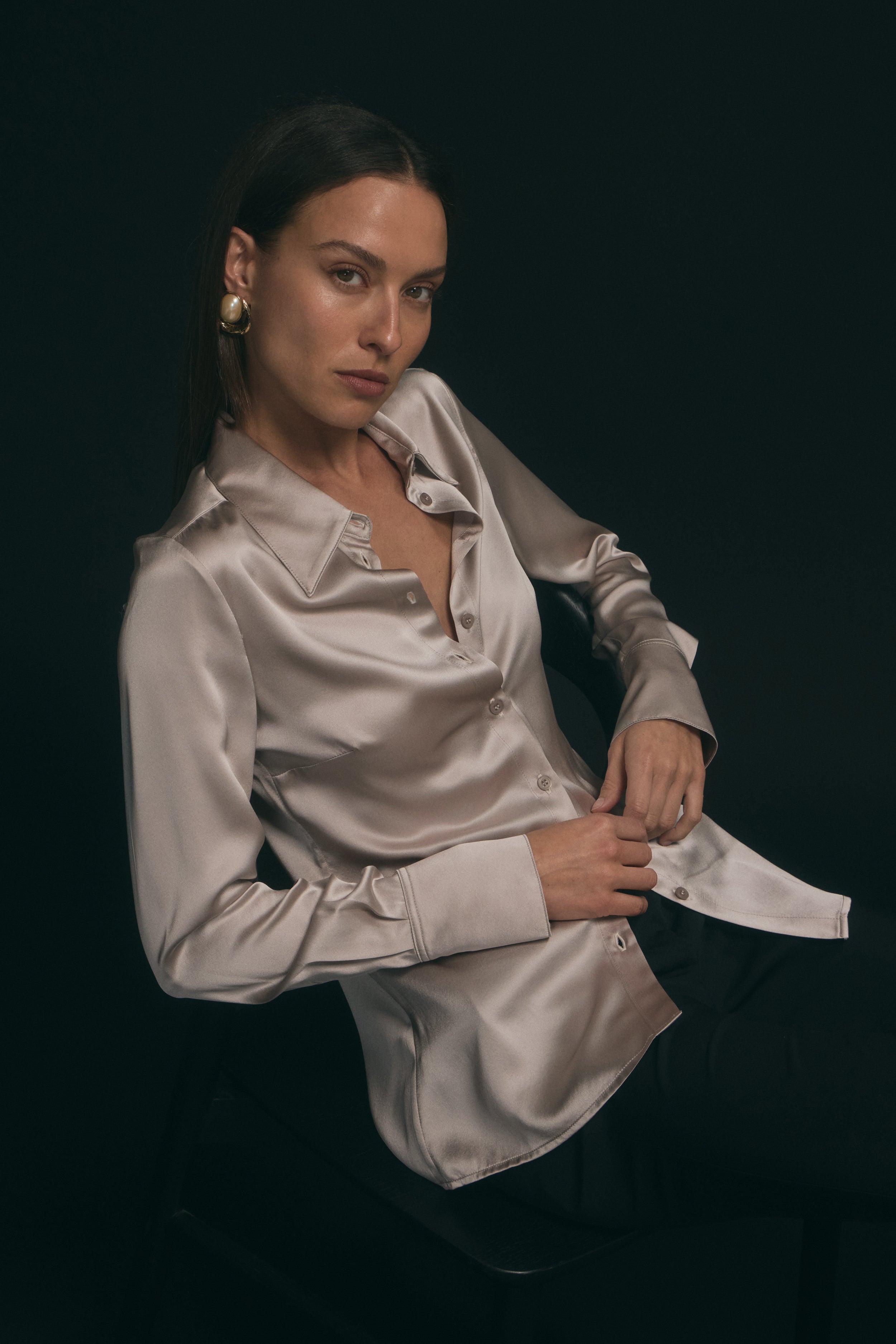 SILK SHIRT - OYSTER