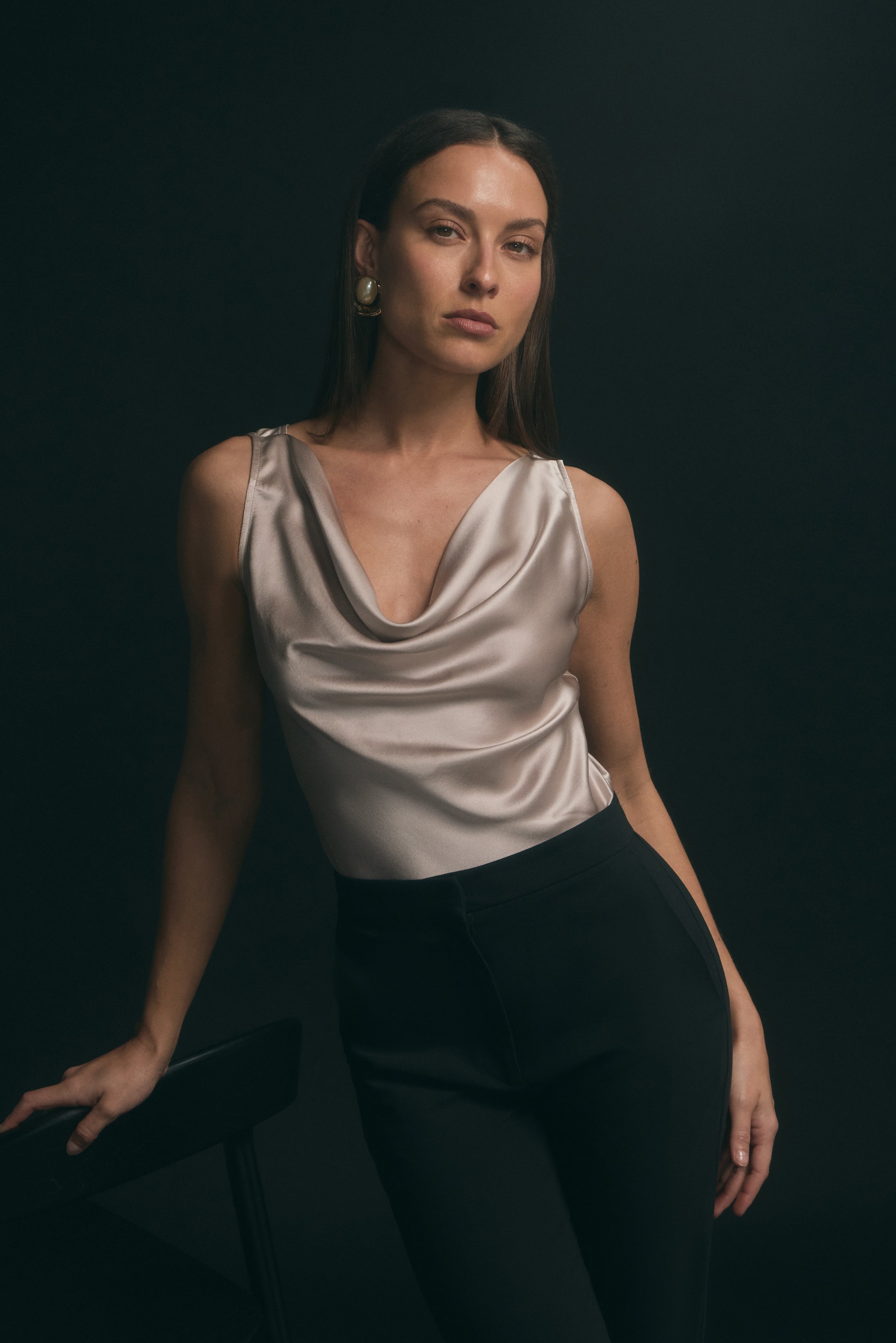 SILK CAMI - OYSTER