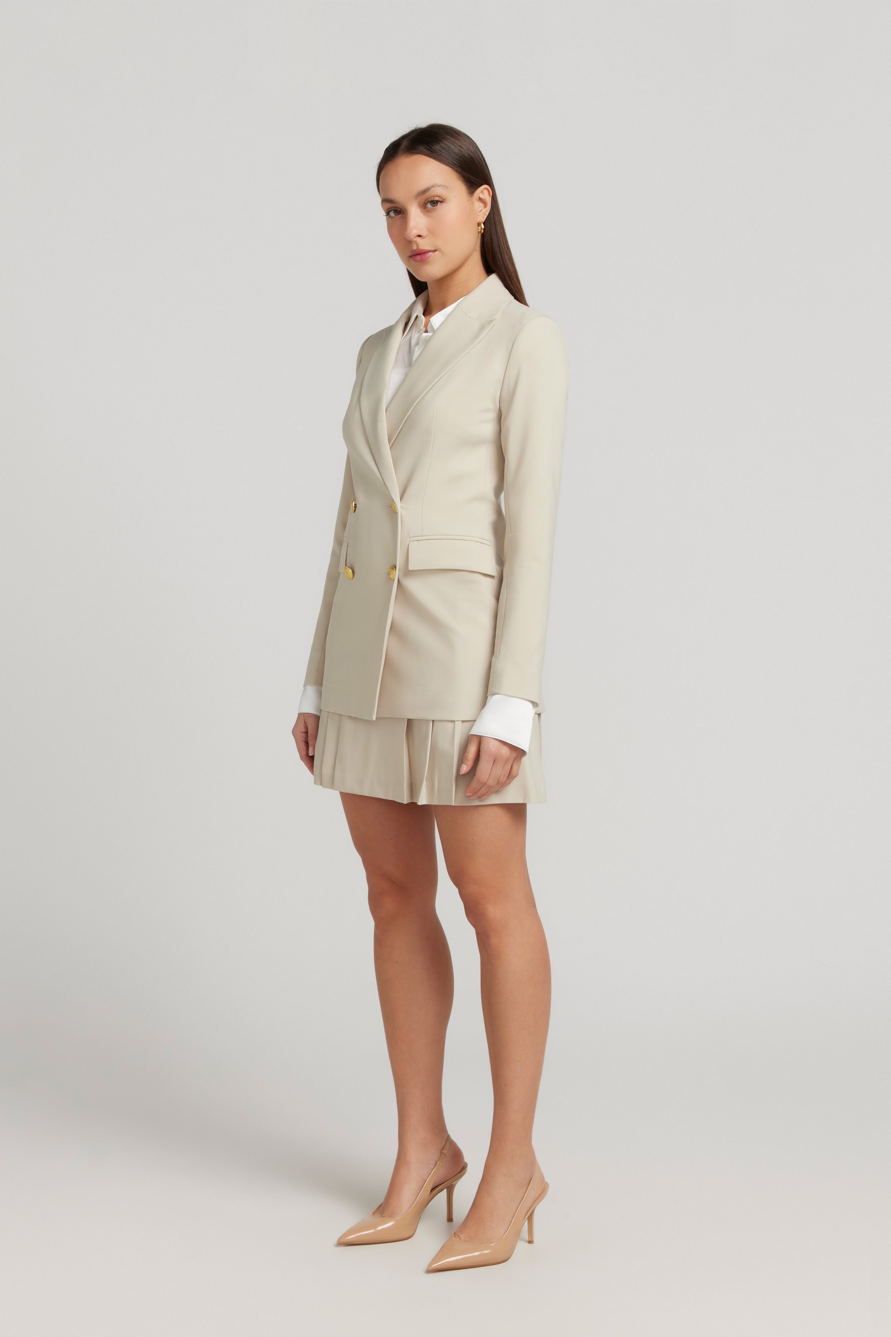 PLEAT SKIRT SET LATTE