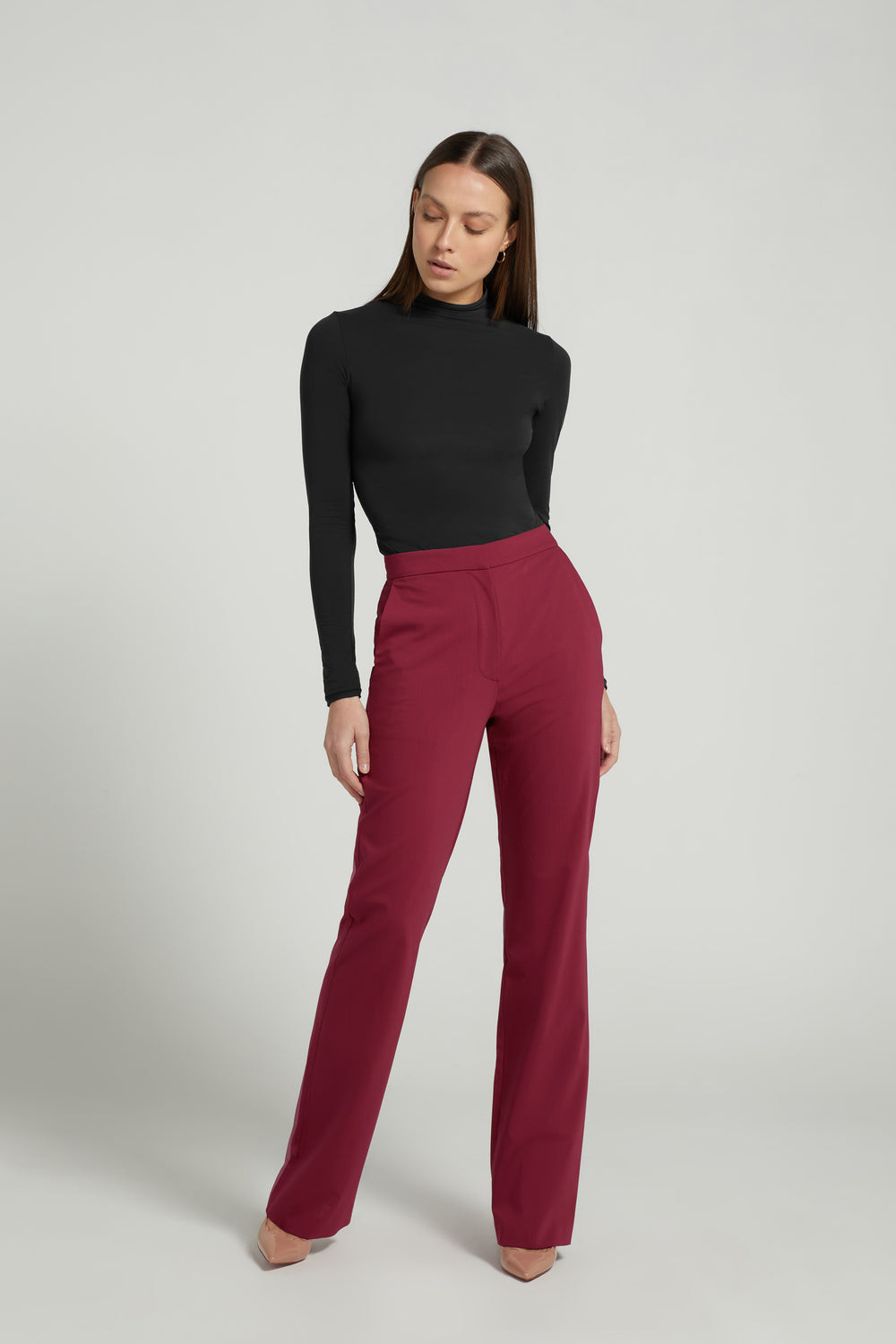 LONGLINE TROUSER POMEGRANATE