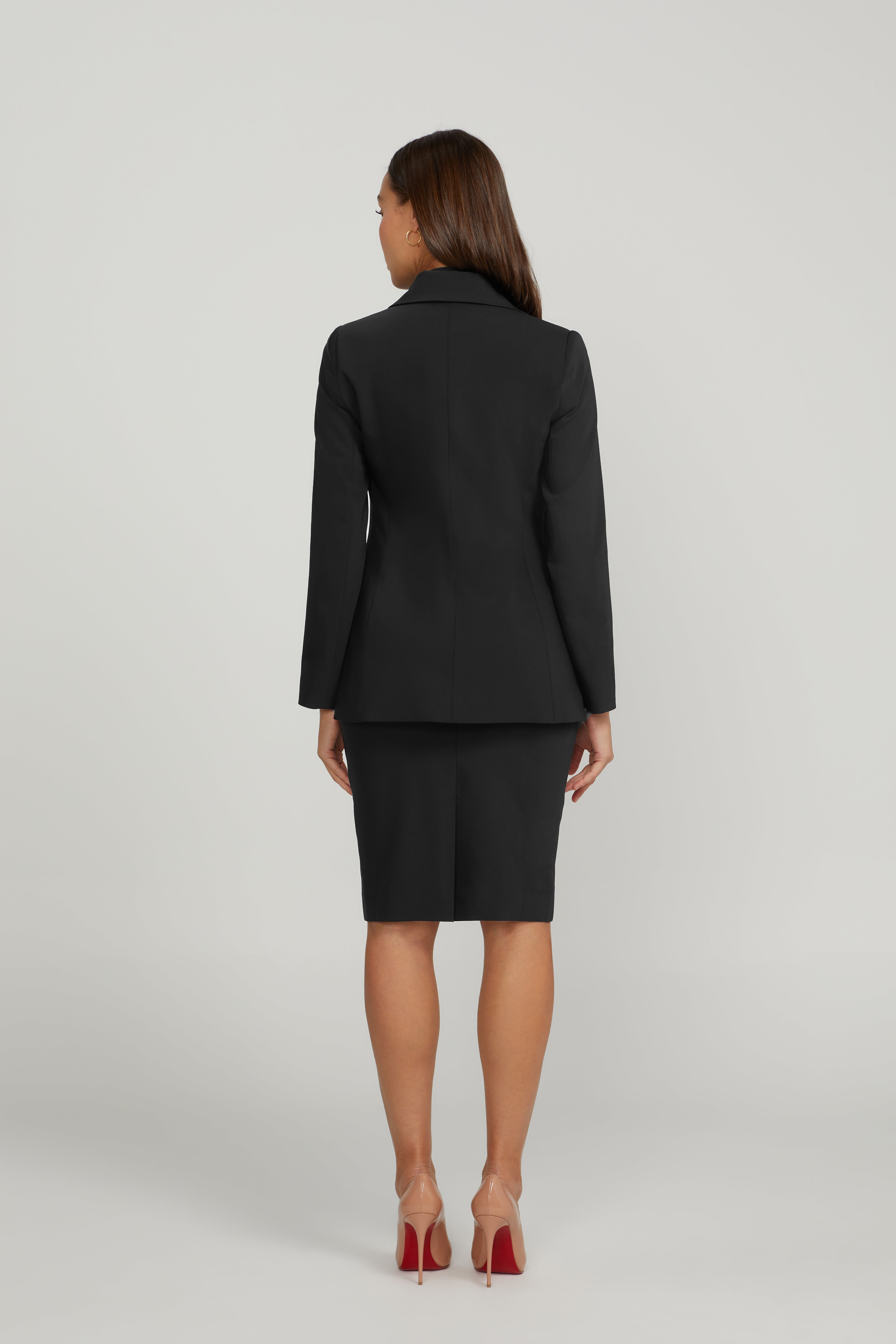 Gray skirt 2025 black blazer