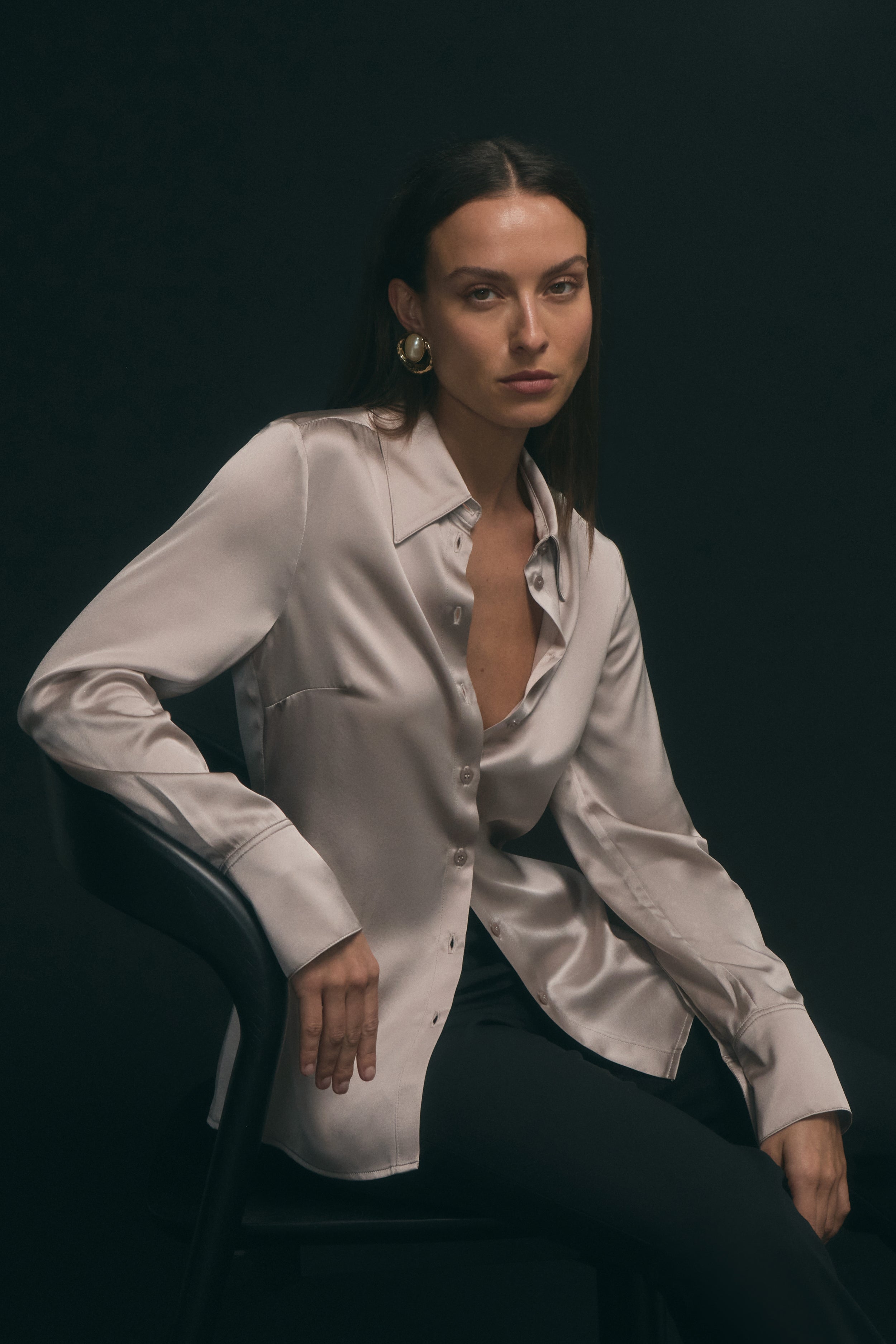 SILK SHIRT - OYSTER